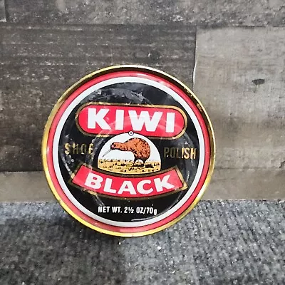 Vintage Kiwi Black Shoe Polish 3oz Collectible Advertising Tin Used • $7.99