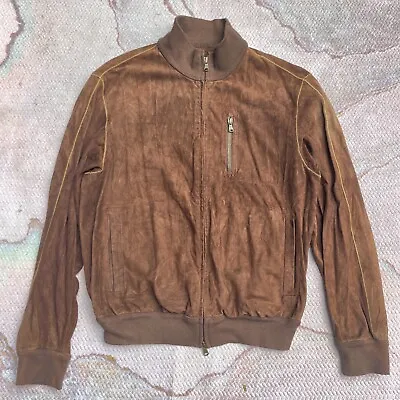 Vintage Borsalino Leather Zip Up Jacket Mens Medium • $14.99