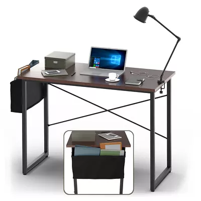 Modern Computer Desk 40  Study Writing Table Workstation With Storage Bag Coffee • $49.99