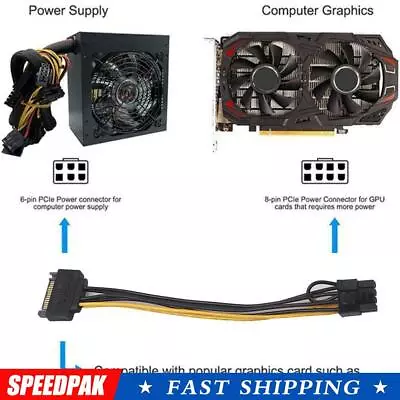 £2.92 • Buy SATA 15 Pin Male To 8 Pin 6+2 PCI-Express PCIe Video Card Graphic Power N5