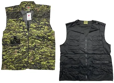 2 NEW Parkland Camouflage Black Hunting Fishing Hiking Tactical Vest Mens 3XL • $20.40