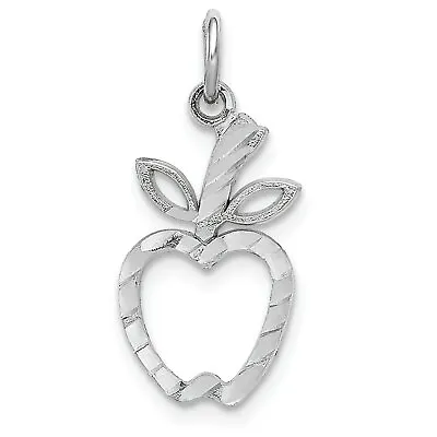 14K White Gold Apple Charm Jewelry FindingKing 21mm X 10mm • $61.67