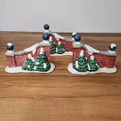 Mervyn's Christmas Village Square Gate Brick Wall Vintage 1994 Set Of 3 • $24.99