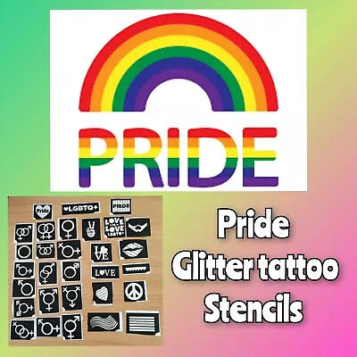 £0.99 • Buy Glitter Tattoo / Face Paint Stencils. Pride  X 15+