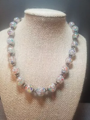RARE VTG Venetian Art Glass MURANO Necklace Italy Beads Filigree Millefiori • $69