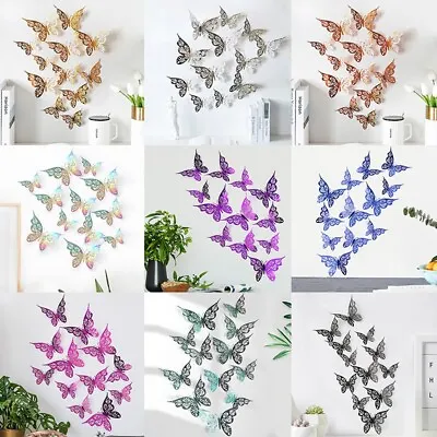 $12.37 • Buy 12 X 3D Butterfly Wall Stickers Home Room DIY Decal Decor Sticker Bedroom Kid