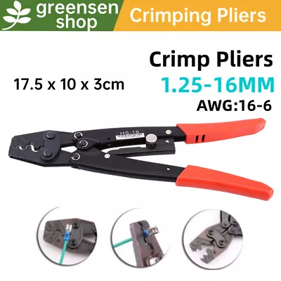 1.25-16 Mm²  Wire Crimper Cable Crimping Plier Terminal Anderson Plug Crimp Tool • $19.99