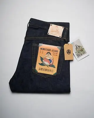 Momotaro NWT 14.7oz Selvedge Jeans Legacy Blue Indigo Narrow Tapered G005-MZ 34 • $233.71