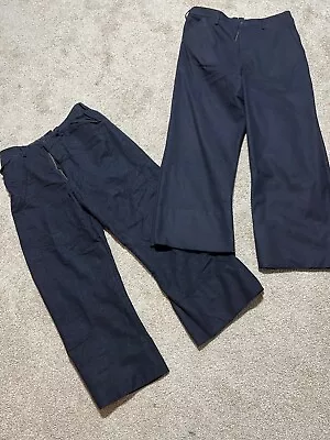 Lot Of (2) Vintage 1950's US Navy Dress Blues Sailor Uniform Wool Pants 34L GUC • $29.99