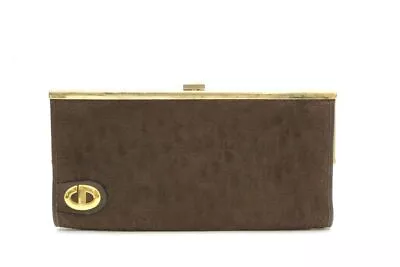 Christian Dior Vintage Trotter Clutch Bag Pouch CD Logo Suede Brown 8285h • $176.70