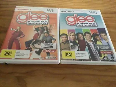 Glee Karaoke Revolution Volumes 2 & 3- Nintendo Wii Game - With Manuals • $30