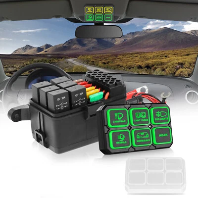 $89.95 • Buy 6 Gang Switch Panel LED Light Bar Circuit Control Box For Car RV Boat Marine 12V