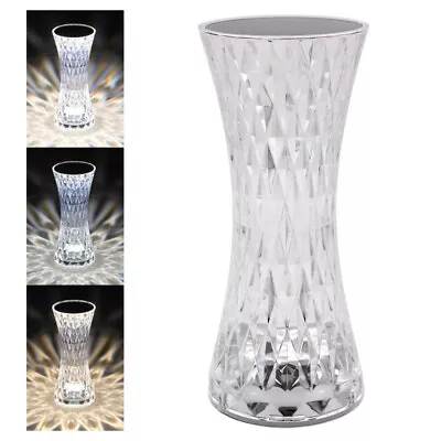 £15.95 • Buy LED Crystal Touch Table Lamps 3D Diamond Bedside Night Light Acrylic Desk Lamp