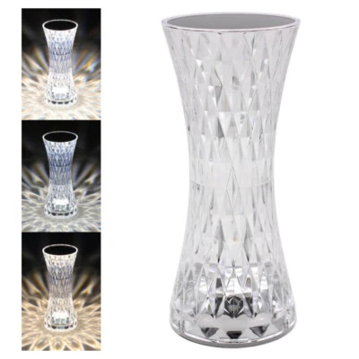 £15.95 • Buy LED Crystal Touch Table Lamps 3D Diamond Bedside Night Light Acrylic Desk Lamp
