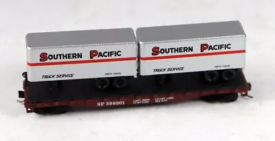 Atlas #3744 40' Flat Car With Trailers Southern Pacific #598301  N Scale 1/160 • $9.95