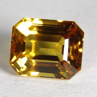 3.98Cts Massive Natural Golden CitrineEmerald Cut 10x8mm Loose Gem • $13.99