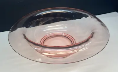 Vintage Pink Depression Glass Rolled Edge 11  Decorative Bowl • $19.97