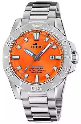 Lotus Men's Diver (44.5mm) Orange Dial / Stainless Steel Bracelet L18926/3 • £120