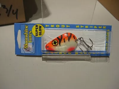 Moonshine Lures Super Glow 1 7/8  Casting Spoon 3/4 Oz Tangerine Tiger • $9.77