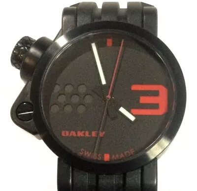 OAKLEY TRANSFER CASE WATCH Swiss Made Stainless Stealth Black W/ Red Dial Rare • $1099.99