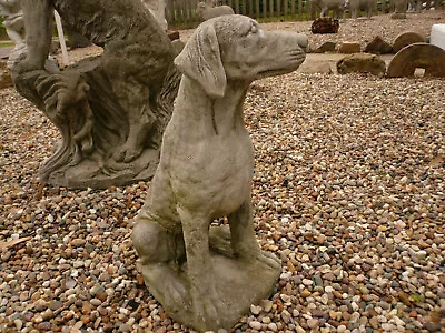 Regal Weathered Worn Vintage Cement/concrete Hunting Dog Garden Statue 16  Tall • $149.50