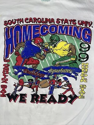 Vintage Q Tees XL WHITE Homecoming 1999 Carolina Norfolk State Single Stitch • $89.99