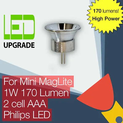 Mini MagLite LED Conversion Upgrade Bulb 170LM High Power Flashlight Torch 2AAA • $14.95