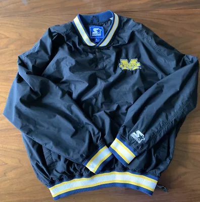 Vintage Michigan Wolverines Starter Windbreaker Jacket Mens XL Pullover • $35