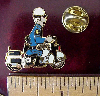 Motorcycle Police Traffic Patrol Officer Cop Humorous Novelty Enamel Mini Pin • $5.95