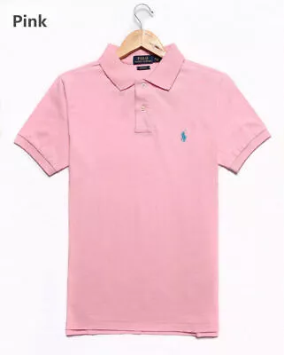 Ralph-Lauren Men Polo Shirt Polo T-Shirt Tops Casual Shirts With Logo Cotton • £22.79