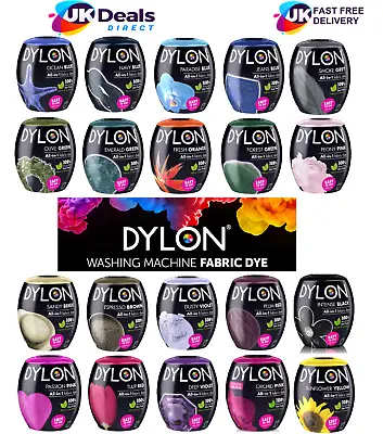 DYLON® Washing Machine Fabric Dye Pod 350g For Clothes Available Various Colours • £9.95