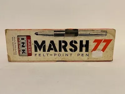 Vintage Marsh 77 Felt Point Pen With Refill Kit--Black With Box And Ink (2 Pens) • $17.50