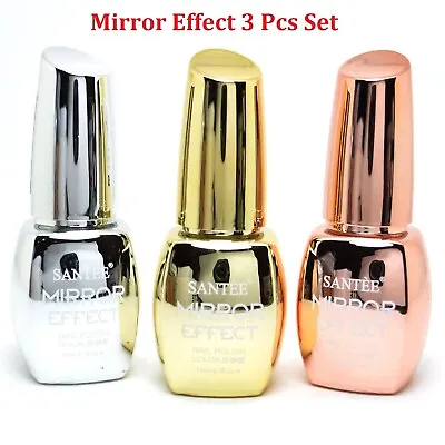 Santee Mirror Effect Nail Polish All 3 Colors Metallic Shiny Chrome Shine • $14.99