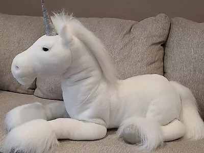 E & J Classic Jumbo White Unicorn Plush 38  Rare Hard To Find. • $79