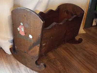 1980's Wooden Cradle 2'x1'x17  Vintage • $60