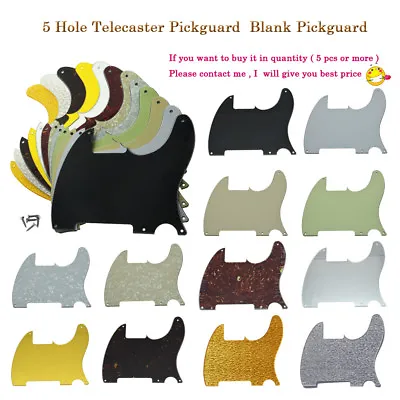 Various Colors 5 Hole Tele Blank Pickguard Scratch Plate Fits Fender Esquire • $13.24