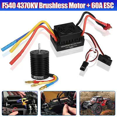 F540 4370KV Waterproof Brushless Motor W/ 60A ESC Combo Set For 1:10 1:12 RC Car • $38.48