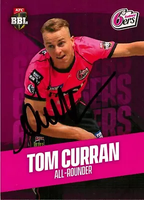 Signed 2019 2020 Sydney Sixers BBL Cricket Tap N Play Card - Tom Curran • $9.99