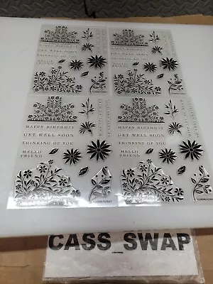 Qty: 4 Flowing Florals Clear Stamp Set By Gina K Designs NO DIES Birthday +++ • $38