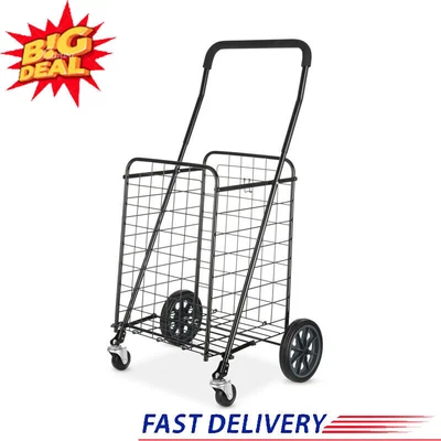 $39.99 • Buy Rolling Laundry Basket Shopping Cart Utility Cart Foldable Adjustable Height New
