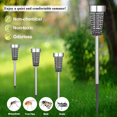 2x Solar Powered LED Light Mosquito Pest Bug Zapper Insect Killer Lamp Garden • £12.74