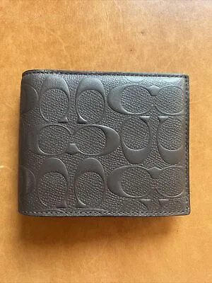 Coach Leather Signature Bifold Compact Wallet Brown • $80