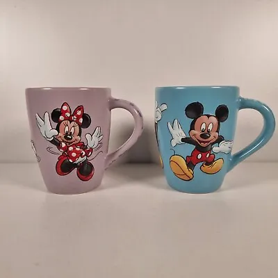 Disney Store Micky Mouse And Minnie Mouse Blue And Mauve Mug Set Of 2 • £19.99