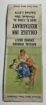 Pin Up Matchbook Cover Girl College Inn Restaurant Cleveland Ohio • $3.88