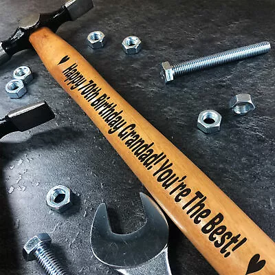 Birthday Gift For Grandad Engraved Hammer 60th 70th Birthday Gift For Him • £6.99