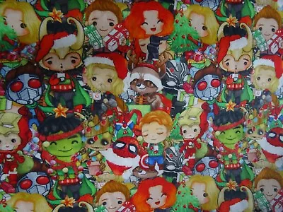 Marvel Avengers Thor Black Widow Christmas Superhero Cotton Fabric 59 Inch Width • $10.40