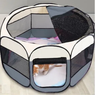 £15.90 • Buy Large Foldable Soft Fabric Dog Crate Cat Cage Pet Bed Travel Puppy Play Pen Tent
