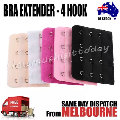 4 Hook 3 Rows Clip On Bra Extender Extension Strip Womens Maternity Strap Buckle • $5.15