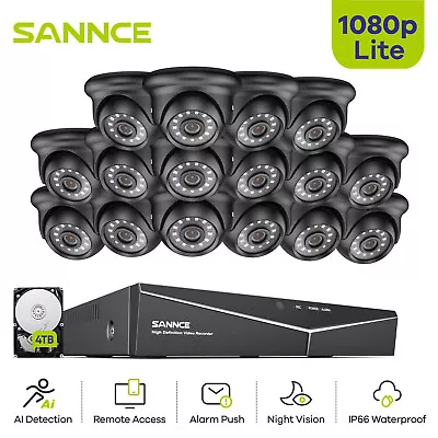 SANNCE 16CH 1080P HDMI 5IN1 DVR Security Camera System Outdoor EXIR Night Vision • $272.99