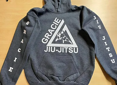 Gracie Jiu Jitsu MMA Fighter Hoody Hoodie Hooded Sweat Shirt W/ Sleeves • $44.99
